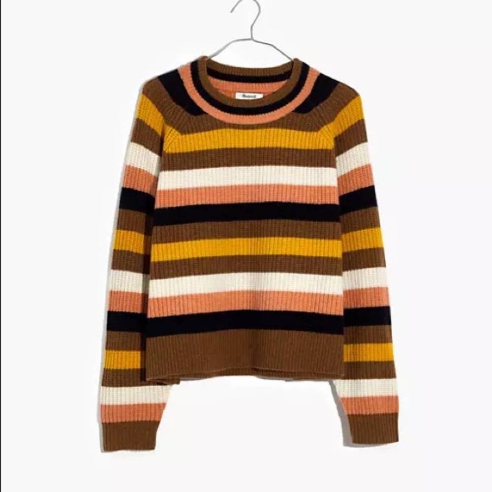 Madewell Striped Tilden Pullover Sweater Medium - Picture 4 of 13